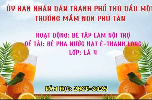 Bé pha nước hạt é thanh long